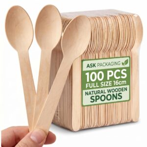 bio wooden spoon 100pcs no label (16cm)