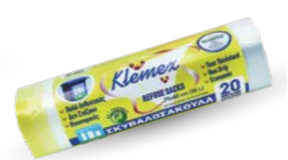 Klemex Clear PMD RECYCLE carbage bags 75X80cm With Tape Printed